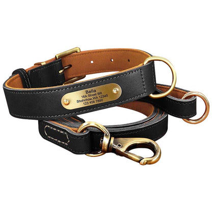 Personalised Dog Collar UK - Customised Dog Collar With Name & Number - Leather Dog Collar UK