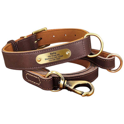Personalised Dog Collar UK - Customised Dog Collar With Name & Number - Leather Dog Collar UK
