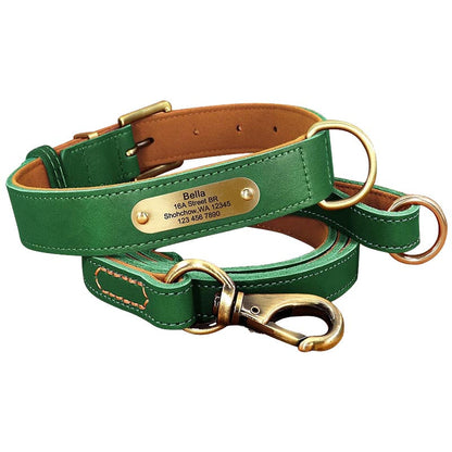 Personalised Dog Collar UK - Customised Dog Collar With Name & Number - Leather Dog Collar UK