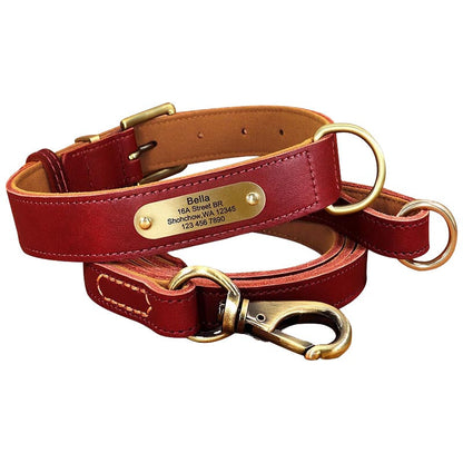 Personalised Dog Collar UK - Customised Dog Collar With Name & Number - Leather Dog Collar UK